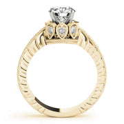 Splendid Solitaires Round Diamond Engagement Ring in 10K/14K gold and platinum with certified lab-grown or natural diamonds