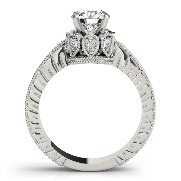 Splendid Solitaires Round Diamond Engagement Ring in 10K/14K gold and platinum with certified lab-grown or natural diamonds
