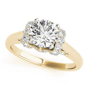 Adored Solitaires Round Diamond Engagement Ring in 10K/14K gold and platinum with certified lab-grown or natural diamonds