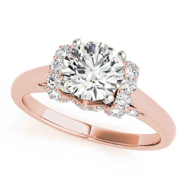 Adored Solitaires Round Diamond Engagement Ring in 10K/14K gold and platinum with certified lab-grown or natural diamonds