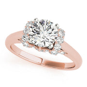 Adored Solitaires Round Diamond Engagement Ring in 10K/14K gold and platinum with certified lab-grown or natural diamonds