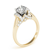 Adored Solitaires Round Diamond Engagement Ring in 10K/14K gold and platinum with certified lab-grown or natural diamonds