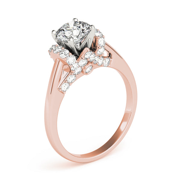 Adored Solitaires Round Diamond Engagement Ring in 10K/14K gold and platinum with certified lab-grown or natural diamonds