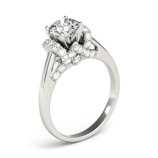 Adored Solitaires Round Diamond Engagement Ring in 10K/14K gold and platinum with certified lab-grown or natural diamonds