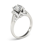 Adored Solitaires Round Diamond Engagement Ring in 10K/14K gold and platinum with certified lab-grown or natural diamonds
