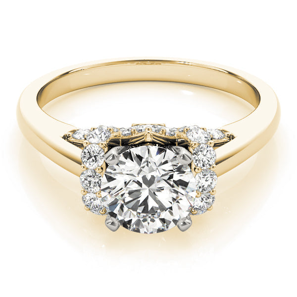 Adored Solitaires Round Diamond Engagement Ring in 10K/14K gold and platinum with certified lab-grown or natural diamonds