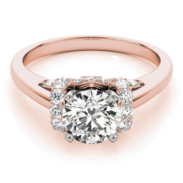 Adored Solitaires Round Diamond Engagement Ring in 10K/14K gold and platinum with certified lab-grown or natural diamonds