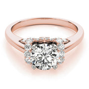 Adored Solitaires Round Diamond Engagement Ring in 10K/14K gold and platinum with certified lab-grown or natural diamonds