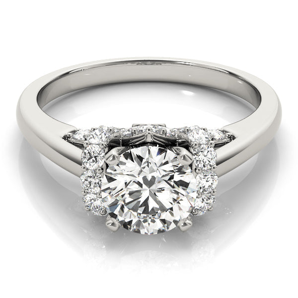 Adored Solitaires Round Diamond Engagement Ring in 10K/14K gold and platinum with certified lab-grown or natural diamonds