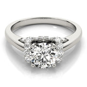 Adored Solitaires Round Diamond Engagement Ring in 10K/14K gold and platinum with certified lab-grown or natural diamonds