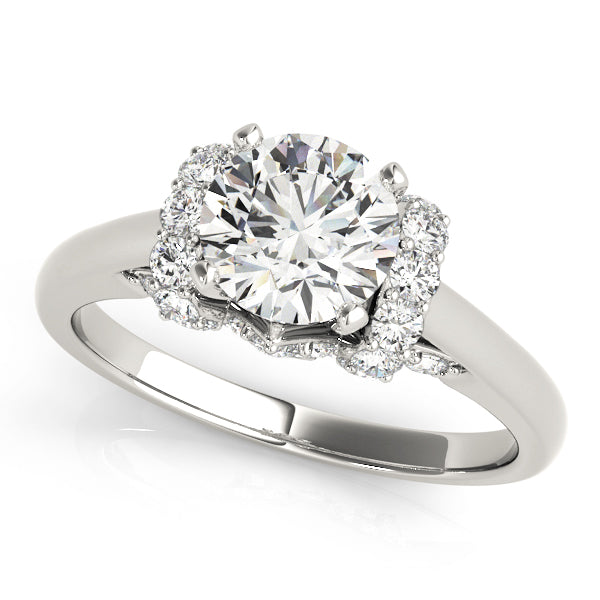 Adored Solitaires Round Diamond Engagement Ring in 10K/14K gold and platinum with certified lab-grown or natural diamonds