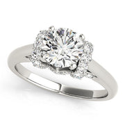 Adored Solitaires Round Diamond Engagement Ring in 10K/14K gold and platinum with certified lab-grown or natural diamonds