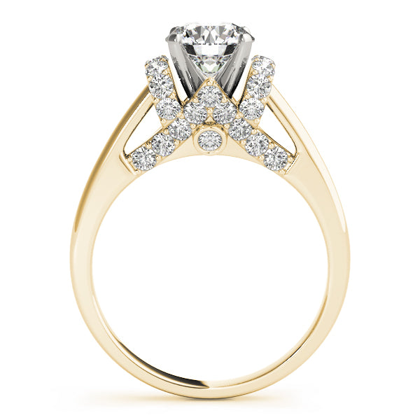 Adored Solitaires Round Diamond Engagement Ring in 10K/14K gold and platinum with certified lab-grown or natural diamonds