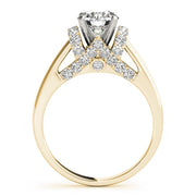 Adored Solitaires Round Diamond Engagement Ring in 10K/14K gold and platinum with certified lab-grown or natural diamonds