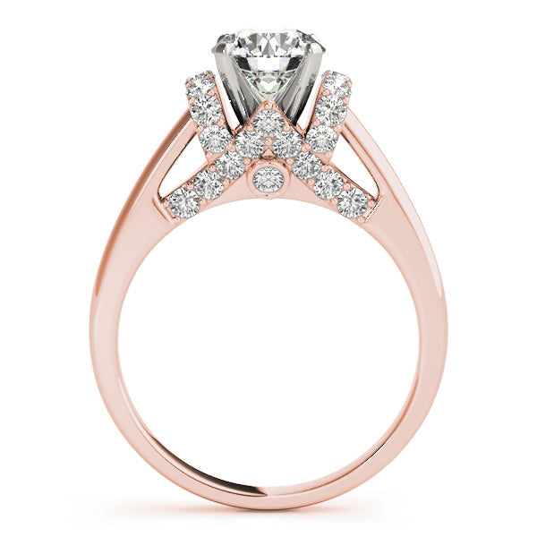 Adored Solitaires Round Diamond Engagement Ring in 10K/14K gold and platinum with certified lab-grown or natural diamonds