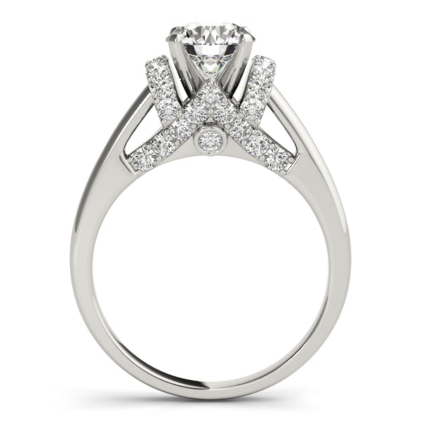 Adored Solitaires Round Diamond Engagement Ring in 10K/14K gold and platinum with certified lab-grown or natural diamonds