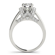 Adored Solitaires Round Diamond Engagement Ring in 10K/14K gold and platinum with certified lab-grown or natural diamonds
