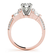 Resplendent Fancy Shape Baguette Remounts Round Diamond Engagement Ring in 10K/14K gold and platinum with certified lab-grown or natural diamonds