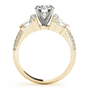 Resplendent Fancy Shape Baguette Remounts Round Diamond Engagement Ring in 10K/14K gold and platinum with certified lab-grown or natural diamonds