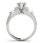 Resplendent Fancy Shape Baguette Remounts Round Diamond Engagement Ring in 10K/14K gold and platinum with certified lab-grown or natural diamonds