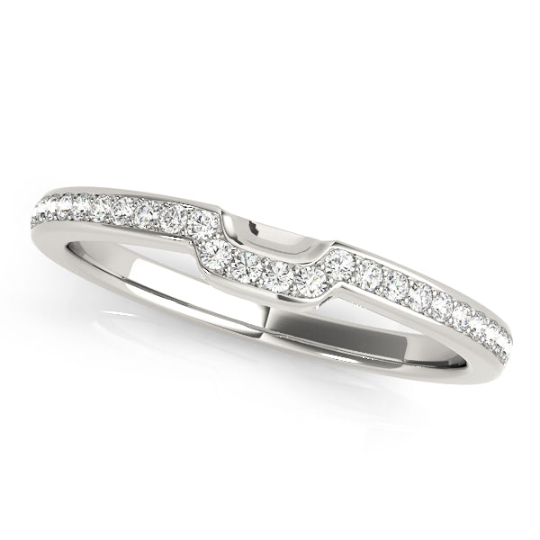 Prong-in-Channel Curved Half Eternity Ring in Gold & Platinum