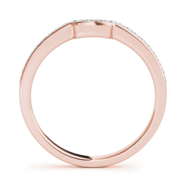 Prong-in-Channel Curved Half Eternity Ring in Gold & Platinum