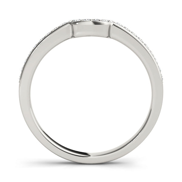Prong-in-Channel Curved Half Eternity Ring in Gold & Platinum