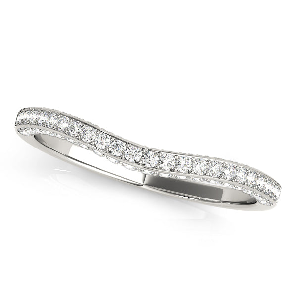 No Millgrain Half Eternity Ring in Gold & Platinum