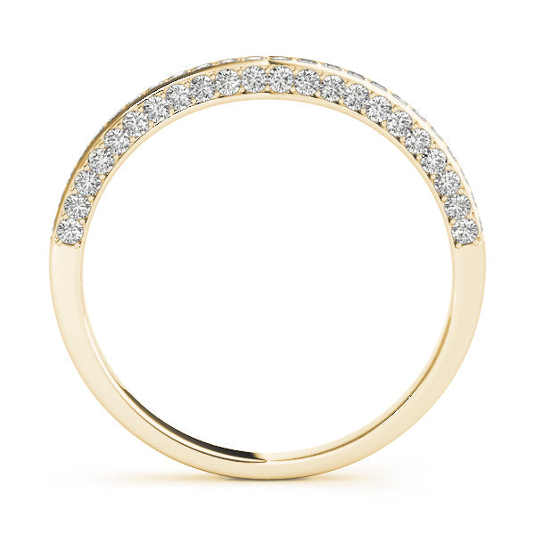 No Millgrain Half Eternity Ring in Gold & Platinum