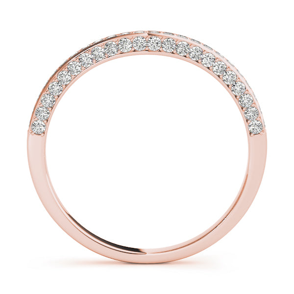 No Millgrain Half Eternity Ring in Gold & Platinum