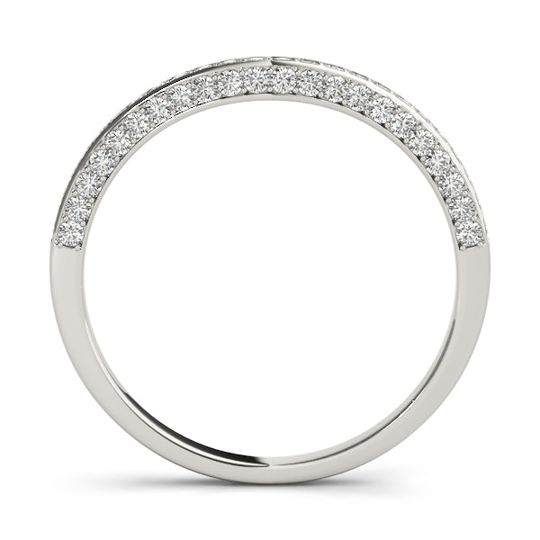 No Millgrain Half Eternity Ring in Gold & Platinum