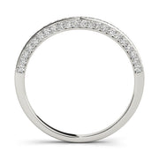 No Millgrain Half Eternity Ring in Gold & Platinum