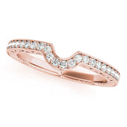 Curved Prong in Channel Half Eternity Ring in Gold & Platinum