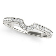 Curved Prong in Channel Half Eternity Ring in Gold & Platinum