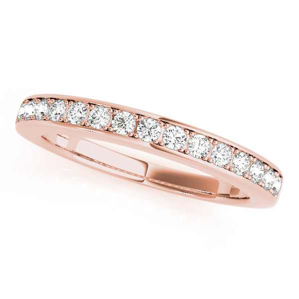 Prong in Channel Half Eternity Ring in Gold & Platinum