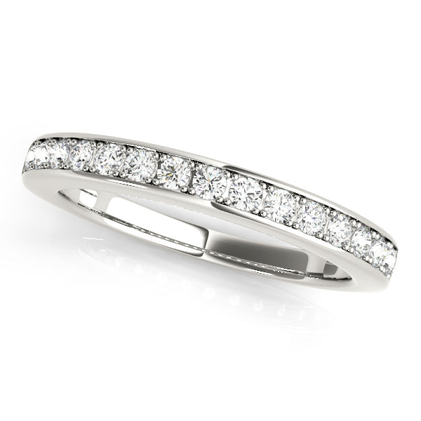 Prong in Channel Half Eternity Ring in Gold & Platinum