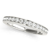 Prong in Channel Half Eternity Ring in Gold & Platinum