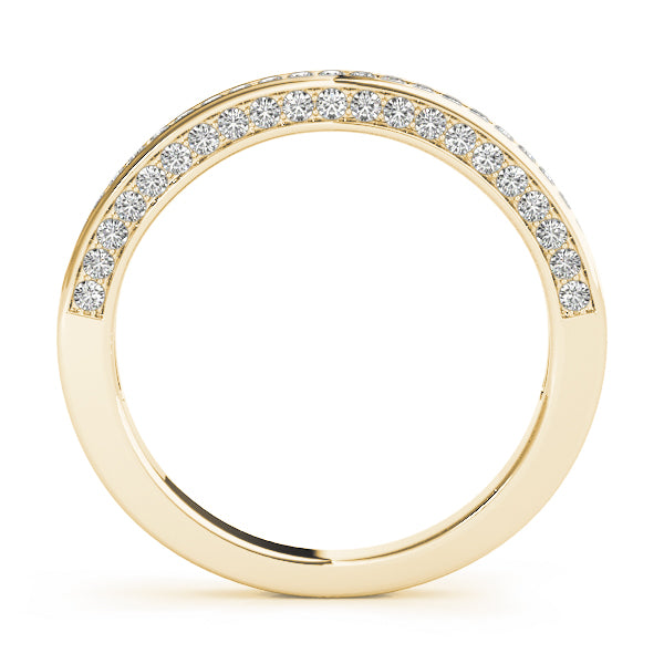 Prong in Channel Half Eternity Ring in Gold & Platinum