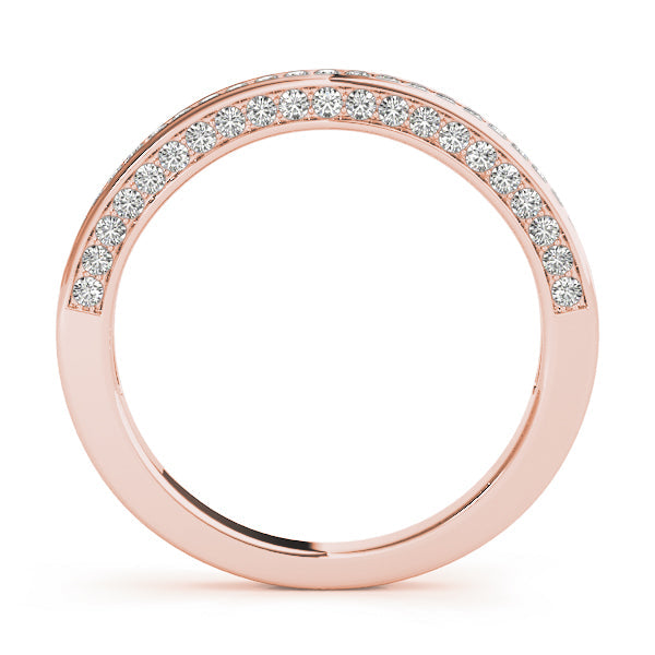 Prong in Channel Half Eternity Ring in Gold & Platinum