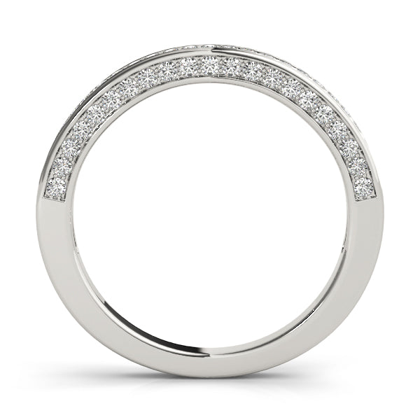 Prong in Channel Half Eternity Ring in Gold & Platinum