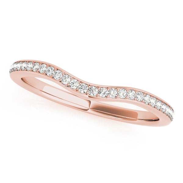 Prong in Channel Curved Half Eternity Ring in Gold & Platinum