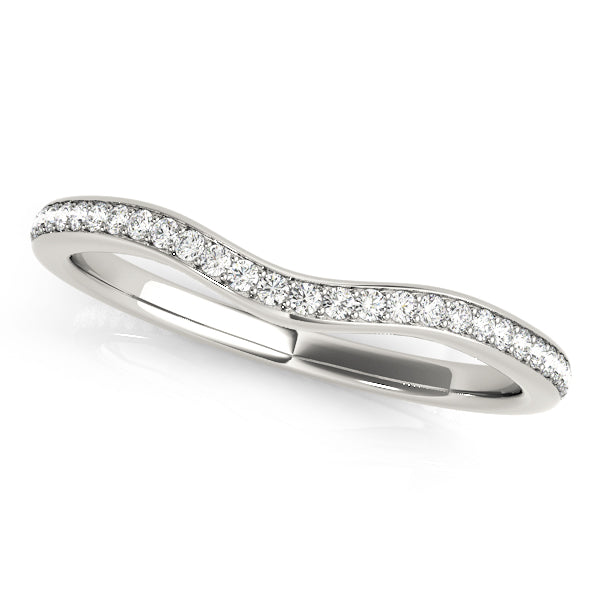 Prong in Channel Curved Half Eternity Ring in Gold & Platinum