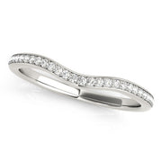 Prong in Channel Curved Half Eternity Ring in Gold & Platinum