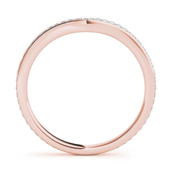 Prong in Channel Curved Half Eternity Ring in Gold & Platinum