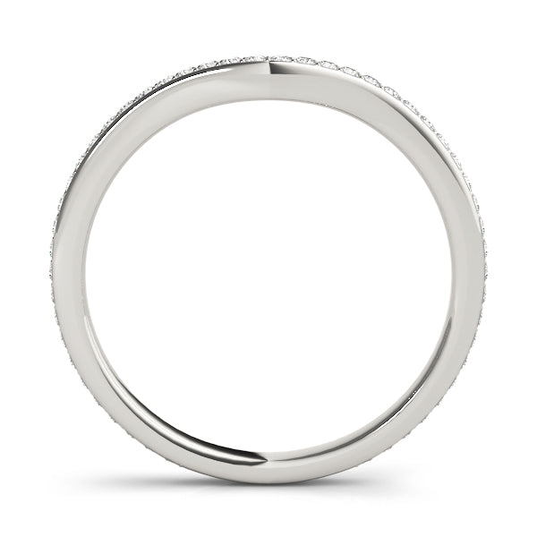 Prong in Channel Curved Half Eternity Ring in Gold & Platinum