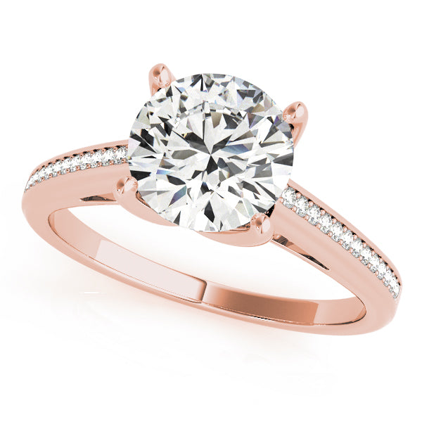 Exquisite Channel-Set Round Diamond Engagement Ring in 10K/14K gold and platinum with certified lab-grown or natural diamonds