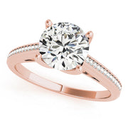 Exquisite Channel-Set Round Diamond Engagement Ring in 10K/14K gold and platinum with certified lab-grown or natural diamonds