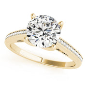 Exquisite Channel-Set Round Diamond Engagement Ring in 10K/14K gold and platinum with certified lab-grown or natural diamonds