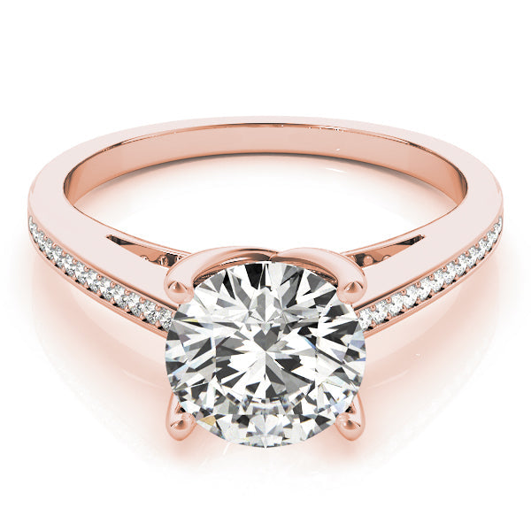 Exquisite Channel-Set Round Diamond Engagement Ring in 10K/14K gold and platinum with certified lab-grown or natural diamonds