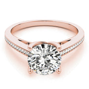 Exquisite Channel-Set Round Diamond Engagement Ring in 10K/14K gold and platinum with certified lab-grown or natural diamonds